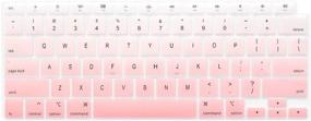 img 4 attached to ProElife Keyboard Cover Skin: Ultra Thin Silicone Protector for 2021/2020 MacBook Air 13 Inch with Touch ID (U.S Layout) - Light Pink Ombre