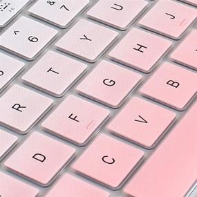 img 1 attached to ProElife Keyboard Cover Skin: Ultra Thin Silicone Protector for 2021/2020 MacBook Air 13 Inch with Touch ID (U.S Layout) - Light Pink Ombre