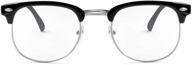 👓 classic semi rimless blue light blocking glasses for women and men - nerd style anti-blue ray computer eyeglasses logo