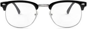 img 4 attached to 👓 Classic Semi Rimless Blue Light Blocking Glasses for Women and Men - Nerd Style Anti-Blue Ray Computer Eyeglasses