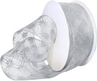 🎀 morex ribbon wired polyester milky way ribbon review: 2-1/2" x 50yd, white/silver - a versatile & stunning craft ribbon logo