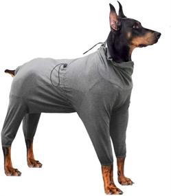 img 4 attached to HEYWEAN Dog Surgical Recovery Suit for Abdominal Wound Protection: Long Sleeve E-Collar Alternative After Surgery, Ideal Pet Supplier