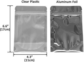 img 1 attached to Belinlen 100 PACK 4 x 6 Inch Stand Up Zip Lock Mylar Bags - Clear 👜 Silver Aluminum Foil Pouch Bags with Gusset Bottom - Reusable Food Storage Bags for Multipurpose (5.5mil Thickness)