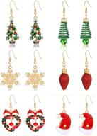 christmas earrings crystal snowflake glitter logo