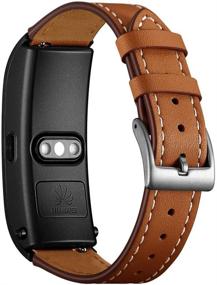img 4 attached to AISPORTS 18Mm Quick Release Leather Watch Band For Huawei Talkband B5 Women's Watches