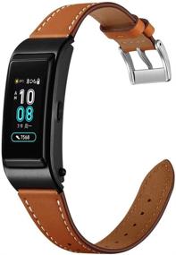 img 3 attached to AISPORTS 18Mm Quick Release Leather Watch Band For Huawei Talkband B5 Women's Watches