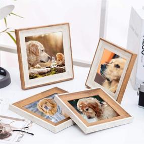 img 2 attached to 5x5 Square Wooden Picture Frames with Acrylic - Set of 2 - Wall Mount and Tabletop Display Frames for Baby Pictures, Weddings, Portraits - Ideal Christmas Gifts