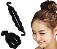 💆 akoak set of 2 black hair disk ponytail bun maker foam sponge donut twister hook magic beauty hair tie upgraded logo