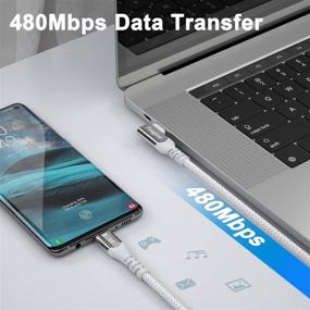 img 1 attached to 🔌 Кабель Fasgear с угловым разъемом USB C к USB C 6 футов, 2 упаковки 100 Вт PD 5A Быстрая зарядка кабеля Type C - Совместим с MacBook Pro, iPad Pro 2020, Galaxy S20, Huawei P40, Mate 40, ThinkPad, Dell, HP (черный, белый)