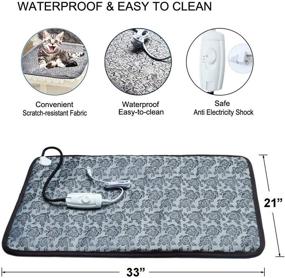 img 3 attached to 🐶 Extra Large Dog Heating Pad - Indoor/Outdoor Heated Bed for Large Dogs and Cats - Waterproof Electric Heating Mat with Adjustable Warming and Chew Resistant Cord