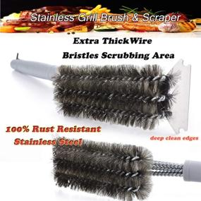 img 2 attached to 🔥 Do-Be Products BBQ Grill Brush and Scraper - 18&#34; Soft Handle, Rust Resistant Stainless Steel, 3-in-1 Bristles - Ultimate Grill Cleaning Tool