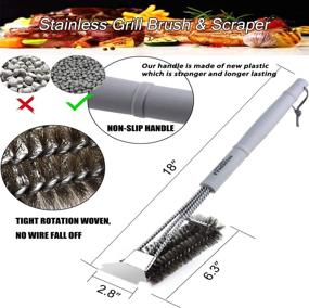 img 3 attached to 🔥 Do-Be Products BBQ Grill Brush and Scraper - 18&#34; Soft Handle, Rust Resistant Stainless Steel, 3-in-1 Bristles - Ultimate Grill Cleaning Tool