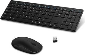 img 4 attached to 💻 2.4GHz Ultra Thin Wireless Keyboard Combo with Receiver - Computer Accessories & Peripherals