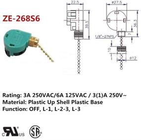 img 2 attached to 🔧 ZE-268S6 Ceiling Fan Switch 4 Wire: Speed Control Replacement for Nickel Fans with ZING EAR Wall Light Rotary Pull Chain Cord Switch