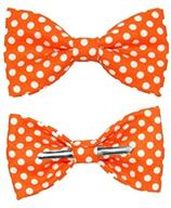 🍊 boys tangerine orange and white dots cotton clip-on bow tie by amy2004marie logo