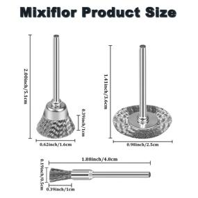 img 3 attached to 🔧 Mixiflor 99 Pcs Wire Brushes Set: Ultimate Steel Wire Wheels Kit for Rotary Tools - 1/8" (3mm) Shank