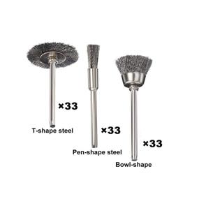 img 2 attached to 🔧 Mixiflor 99 Pcs Wire Brushes Set: Ultimate Steel Wire Wheels Kit for Rotary Tools - 1/8" (3mm) Shank