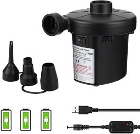img 4 attached to 🔌 3T6B USB Rechargeable Air Pumps: Portable & Quick Outdoor Camping Air Mattress Pump with 3 Nozzles