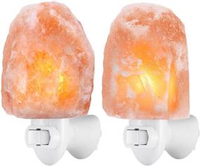 img 4 attached to Upgraded AMIR Salt Lamp (2 Pack): Natural Himalayan Crystal Salt Light with 4 Bulbs, Mini Hand Carved Night Light - UL-Certified Wall Plug for Decoration