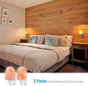 img 1 attached to Upgraded AMIR Salt Lamp (2 Pack): Natural Himalayan Crystal Salt Light with 4 Bulbs, Mini Hand Carved Night Light - UL-Certified Wall Plug for Decoration