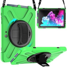 img 4 attached to 📱 ZenRich Surface Go 2 Case 2020: Heavy Duty Shockproof Rugged Case with Pen Holder, Stand, Hand Strap, and Shoulder Belt - Green | Perfect for Surface Go 2 2020 / Surface Go 10" 2018