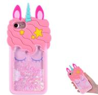 topsz quicksand unicorn bling case for ipod touch 5/6: cute silicone 3d cartoon cool kawaii animal cover – shockproof soft skin for kids, teens, girls, and guys (ipod touch 6th/5th)! logo