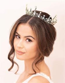 img 3 attached to 👑 Vintage Crystal Baroque Queen Crown - Elegant Tiara for Weddings, Proms, and Pearled Hair Accessories - Ideal for Women and Girls - SWEETV
