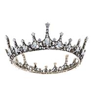 👑 vintage crystal baroque queen crown - elegant tiara for weddings, proms, and pearled hair accessories - ideal for women and girls - sweetv logo