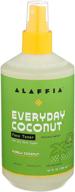 🥥 alaffia everyday coconut face toner: hydrating and balancing skincare for all skin types - coconut water, neem, and papaya infused. cruelty free, paraben-free, vegan (purely coconut) 12 oz. logo
