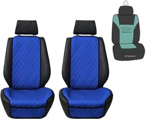 img 4 attached to 🚗 FH Group NeoSupreme Luxury Front Seat Protectors (Blue) - Universal Fit for Cars, Trucks, & SUVs + Bonus Gift Set