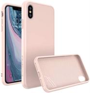 🦏 rhinoshield full impact protection case for iphone x - solidsuit | military grade drop protection, supports wireless charging | slim & scratch resistant - blush pink logo