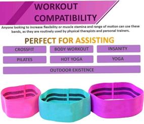 img 2 attached to 🏋️ Stretch Resistance Loops Band Set - Workout Bands for Sports-Fitness with Anti-Slip Elastic (Pack of 3)