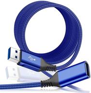 «🔌 sweguard usb удлинительный кабель 10 футов 2 шт. - скорость передачи данных 5 гбит/с, плетеный нейлоновый, usb 3.0, мужской к женскому удлинительному кабелю - совместим с клавиатурой, флеш-накопителем, жестким диском, принтером и другими устройствами - синий» логотип