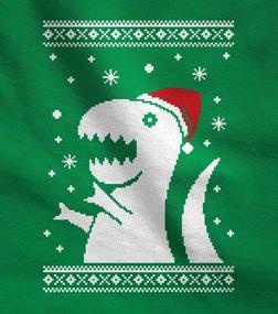 img 3 attached to 🎄 Big Trex Santa Dinosaur Sweater Style Kids T-Shirt: Festive and Fun Ugly Christmas Apparel