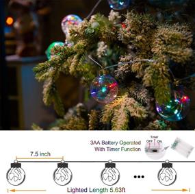 img 3 attached to 🎄 Vibrant Multicolor Battery Operated Christmas String Lights - 50 LED Bulbs, 10 G65 Globe Bulbs - Ideal for Xmas, Holidays, Parties, Trees, Weddings, Birthdays