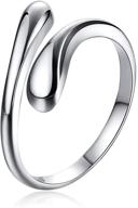 💍 chicsilver teardrop minimalist ring: 925 sterling silver, stylish, tarnish resistant, adjustable size - perfect women's promise ring with gift box logo