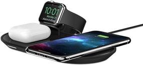 img 1 attached to 💎 Mophie 3 in 1 Wireless Charge Pad – Qi 7.5W Charger for iPhone, Airpods & Apple Watch – Black Polished (409903518)