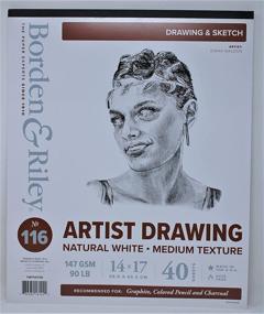 img 2 attached to 📐 Borden & Riley #116 Artist Drawing/Sketch Vellum Pad, 14 x 17 Inches, 90 lb, 40 White Sheets, Pack of 1 (116P141740)