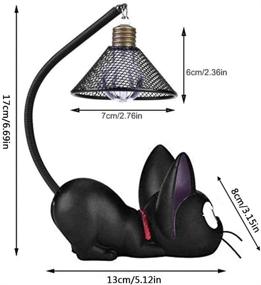 img 3 attached to 🐱 Resin Cat Design Lamp: A Creative Night Light for Children's Bedrooms - Black Cats Toys Lamp with Mesh Lampshade - Perfect Birthday Gift and Bedroom Decoration