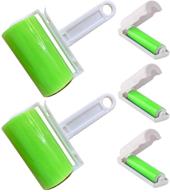 🐾 introducing the sticky lint roller 5 pack - reusable pet hair remover with cover, ideal for clothes, carseats, and more! (large/small sizes, green) logo