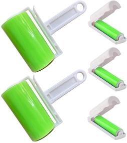 img 4 attached to 🐾 Introducing the Sticky Lint Roller 5 Pack - Reusable Pet Hair Remover with Cover, Ideal for Clothes, Carseats, and More! (Large/Small Sizes, Green)