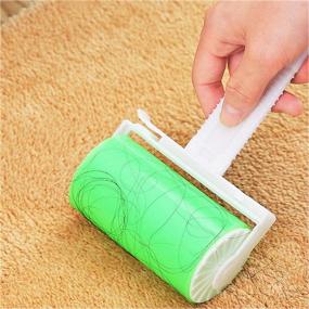 img 3 attached to 🐾 Introducing the Sticky Lint Roller 5 Pack - Reusable Pet Hair Remover with Cover, Ideal for Clothes, Carseats, and More! (Large/Small Sizes, Green)