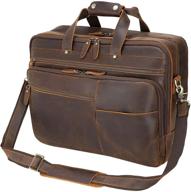 leather business briefcase laptop messenger laptop accessories in bags, cases & sleeves logo