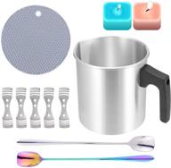 🕯️ complete diy candle making kit for adults and beginners - aluminum wax melting pot with dripless heat-resistant handle and pouring spout (9) logo