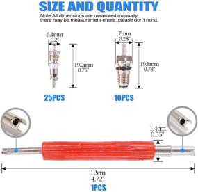 img 3 attached to Glarks Car Air Conditioner Valve Core Schrader Valve Cores Kit - A/C R12 R134a Refrigeration Tire Valve Accessories with Dual Head Dismantling Tool Set