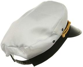 img 1 attached to 🎩 Adult Navy Officer Ship Captain Hat Costume Accessory by Jacobson Hat Company - White, One Size