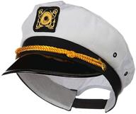 🎩 adult navy officer ship captain hat costume accessory by jacobson hat company - white, one size logo