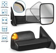 🔍 enhance visibility & safety:mostplus power heated towing mirrors for 02-09 ram (set of 2) with arrow light & turn signal light logo