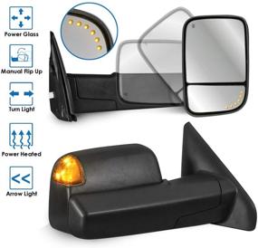 img 4 attached to 🔍 Enhance Visibility & Safety:MOSTPLUS Power Heated Towing Mirrors for 02-09 Ram (Set of 2) with Arrow Light & Turn Signal Light