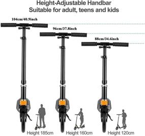 img 2 attached to CAROMA Scooter: Folding Kick Scooter for Adults and Kids - Adjustable Handlebar, Dual Suspension, Kickstand - 220lbs Support, Commuter Scooters for Teens 12 Years and Up